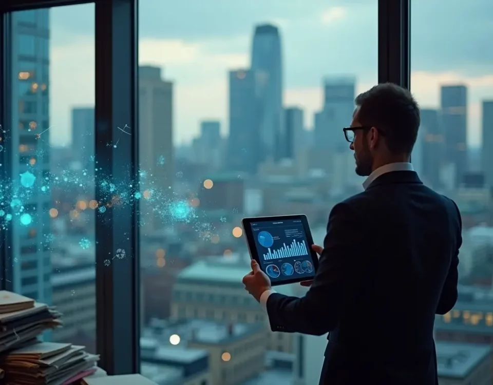 UK CFO using a Power BI dashboard to transform complex financial data into clear, actionable insights for ROI.