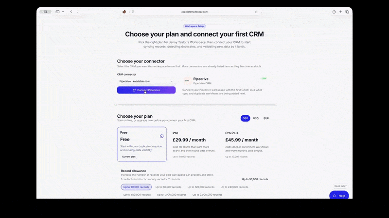 Run first scan in EazyMatch AI