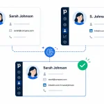 Two Pipedrive duplicate contact records -one with email, one with LinkedIn URL — being matched and merged using Pipedrive merge contacts and EazyMatch AI