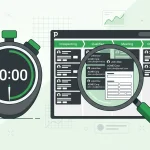 Pipedrive data quality audit showing a stopwatch and magnifying glass reviewing duplicate contact records on a pipeline board