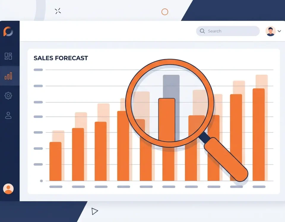 Chart illustrating the cost bad CRM data has on sales forecasting, with duplicate pipeline records inflating projected revenue