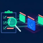 Checklist illustration for evaluating HubSpot data quality software against matching logic, scope, and human review criteria