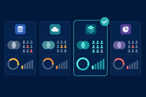 Comparison row of the best HubSpot dedup tool options for 2026, each app tile showing duplicate-match and record completeness indicators