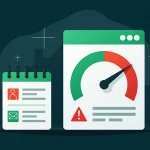 Illustration of inaccurate CRM data shown as a contact record accuracy meter declining as job changes and entry errors accumulate