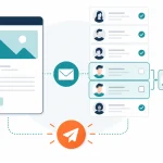 Email send list where two HubSpot duplicate contacts are highlighted and merged into one record before the campaign goes out
