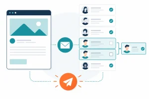 Email send list where two HubSpot duplicate contacts are highlighted and merged into one record before the campaign goes out